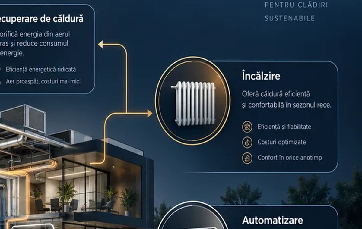 Instalație hidronică integrată cu distribuție termică